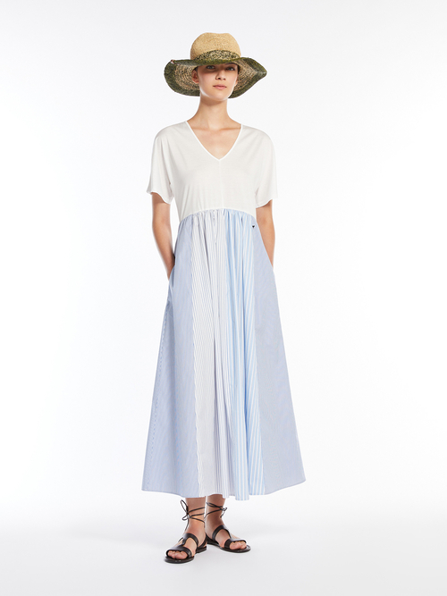 ピュア コットン バイマテリアル ジャージードレス 詳細画像 ブラック 5