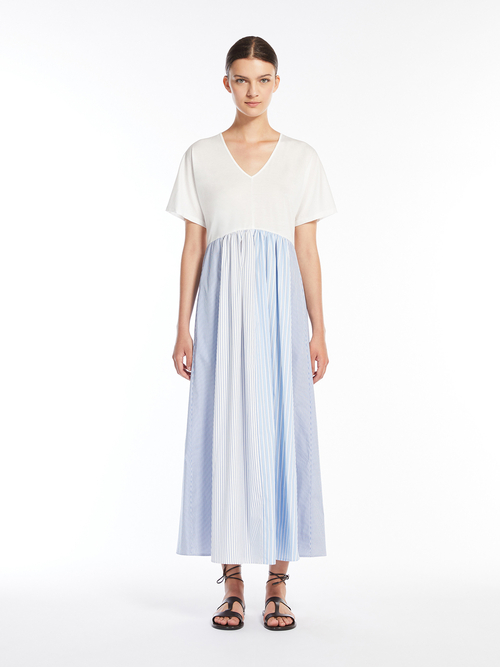 ピュア コットン バイマテリアル ジャージードレス 詳細画像 ホワイト 1