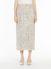 エンブロイダード チュール スカート