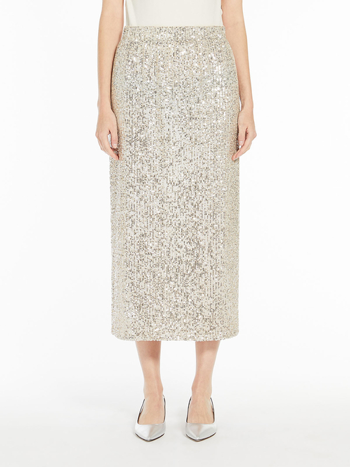 エンブロイダード チュール スカート 詳細画像 シルバー 1