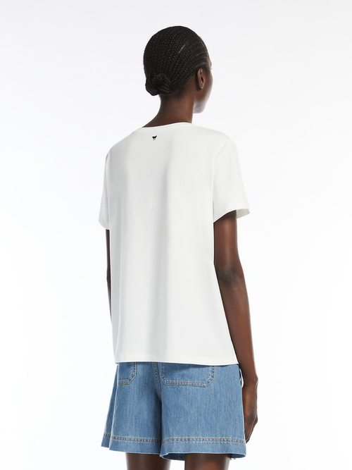 コットン リネン バイマテリアル Tシャツ 詳細画像 ホワイト 3