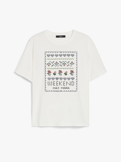 コットン ジャージー Tシャツ 詳細画像 ホワイト&times;ネイビー 5