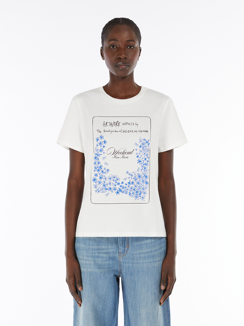 コットン プリント Tシャツ 詳細画像 ホワイト&times;ブルー 2
