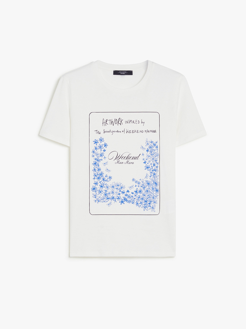 コットン プリント Tシャツ 詳細画像 ホワイト&times;ブルー 4