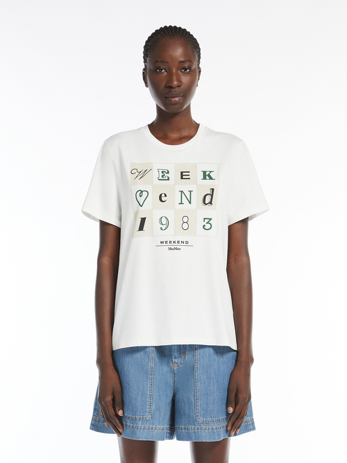 コットン プリント Tシャツ 詳細画像 ホワイト&times;ブルー 6