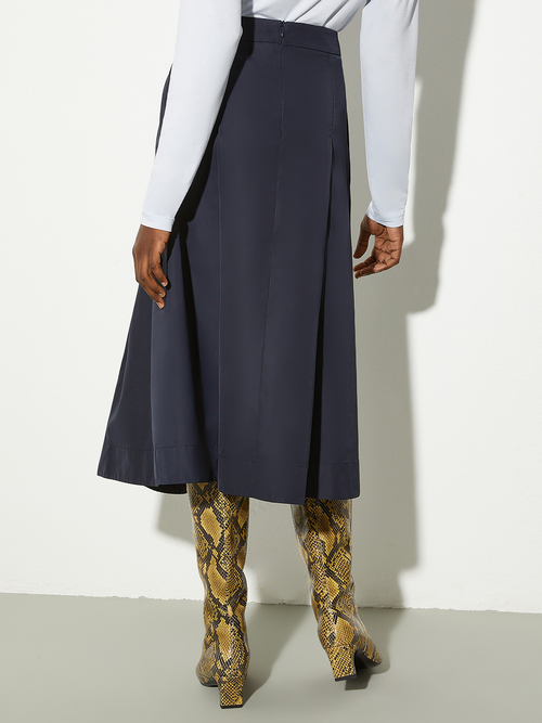  サテン ミディ カローラ スカート 詳細画像 ネイビー 2