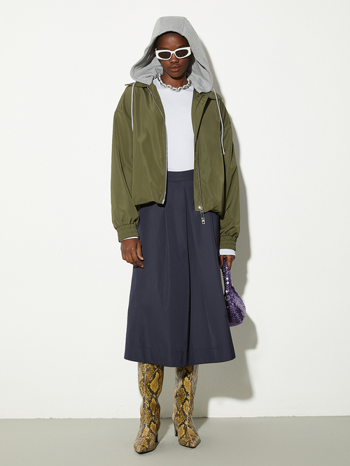  サテン ミディ カローラ スカート 詳細画像 ネイビー 5