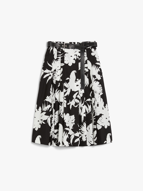 コットン ポプリン プリント スカート 詳細画像 ブラック 4