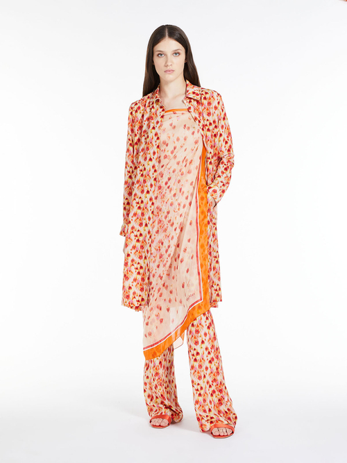シルク プリント パンツ 詳細画像 オレンジ 3