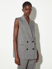  ブレザースタイル ウール ジレ