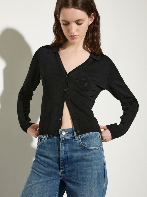  ポインテルニット カーディガン 詳細画像 ブラック 1