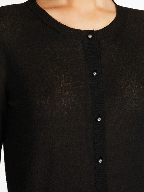 ビスコース ヤーン カーディガン 詳細画像 ブラック 3