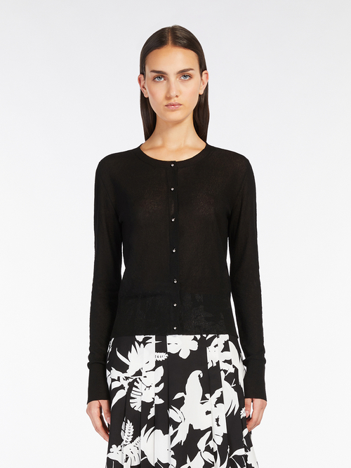 ビスコース ヤーン カーディガン 詳細画像 ブラック 1