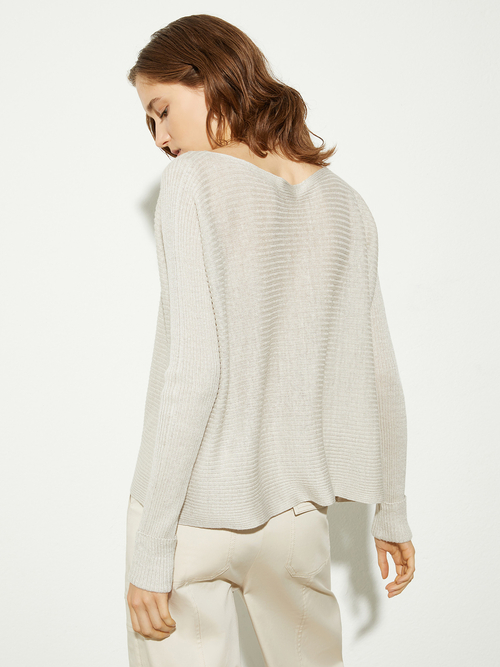  リネン ブレンド リブ セーター 詳細画像 ベージュ 2