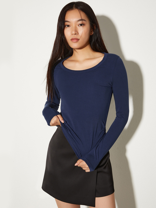  ドレープ コットン Tシャツ 詳細画像 ミッドナイトブルー 1