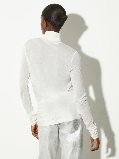  リヨセル ウール ブレンド タートルネック カットソー 詳細画像 アイボリー 2