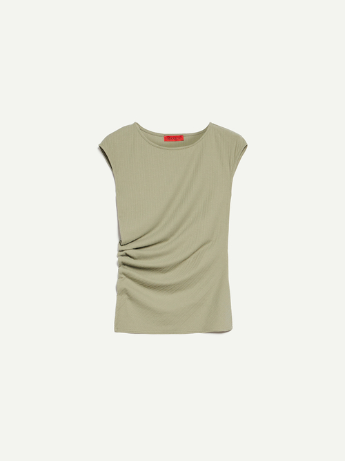  リブ コットン Tシャツ 詳細画像 セージ 4