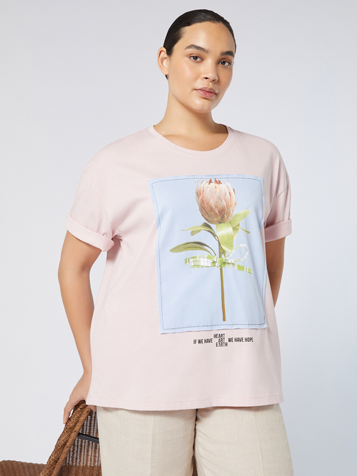 コットン プリント Tシャツ (※ブランド独自サイズ) 詳細画像 ピンク 3