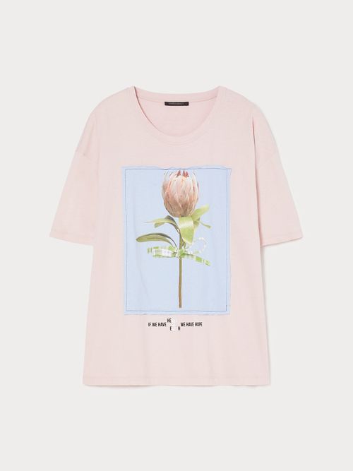 コットン プリント Tシャツ (※ブランド独自サイズ) 詳細画像 ピンク 4