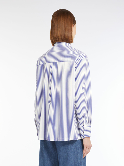 ピュア コットン ストライプ シャツ 詳細画像 ブルー 2