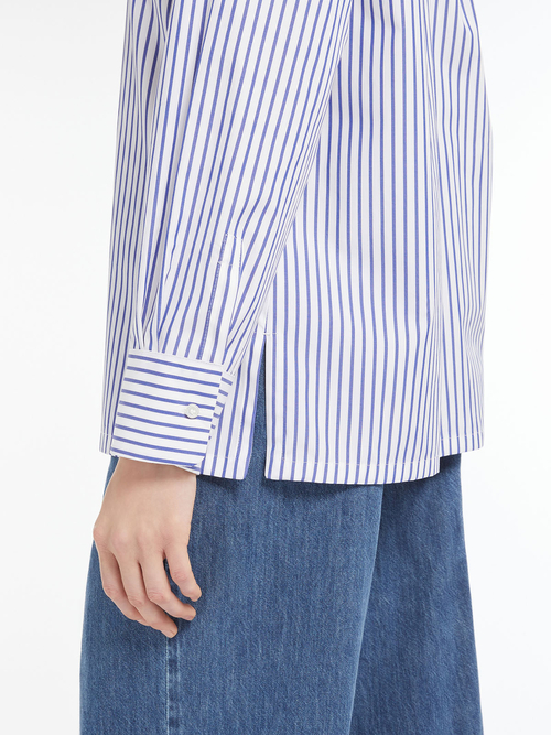 ピュア コットン ストライプ シャツ 詳細画像 ブルー 3