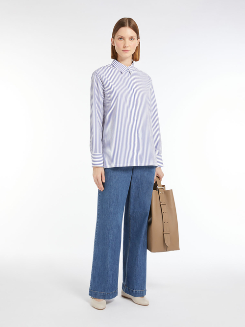 ピュア コットン ストライプ シャツ 詳細画像 ブルー 5