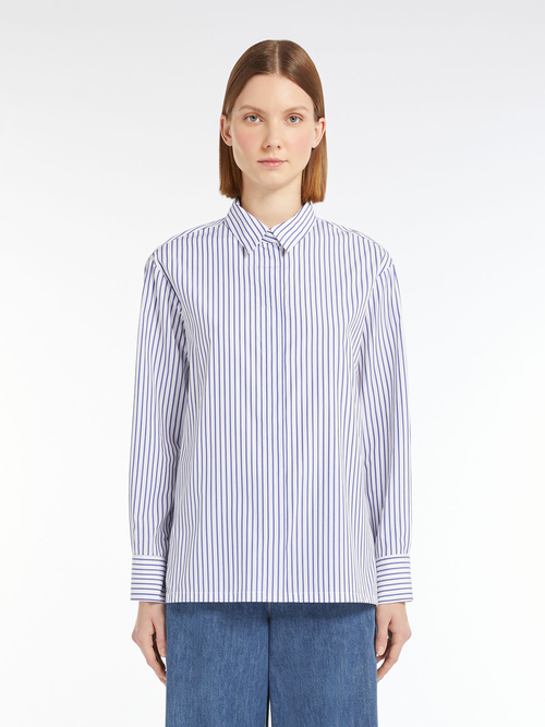 ピュア コットン ストライプ シャツ