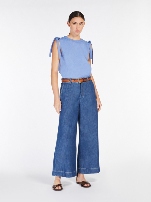 ピュア コットン キャンバス フレア トップ 詳細画像 ライトブルー 4